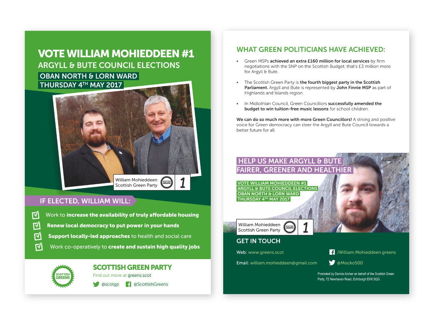 Scottish Green Party – 2017 Local Elections Oban Flyer 01